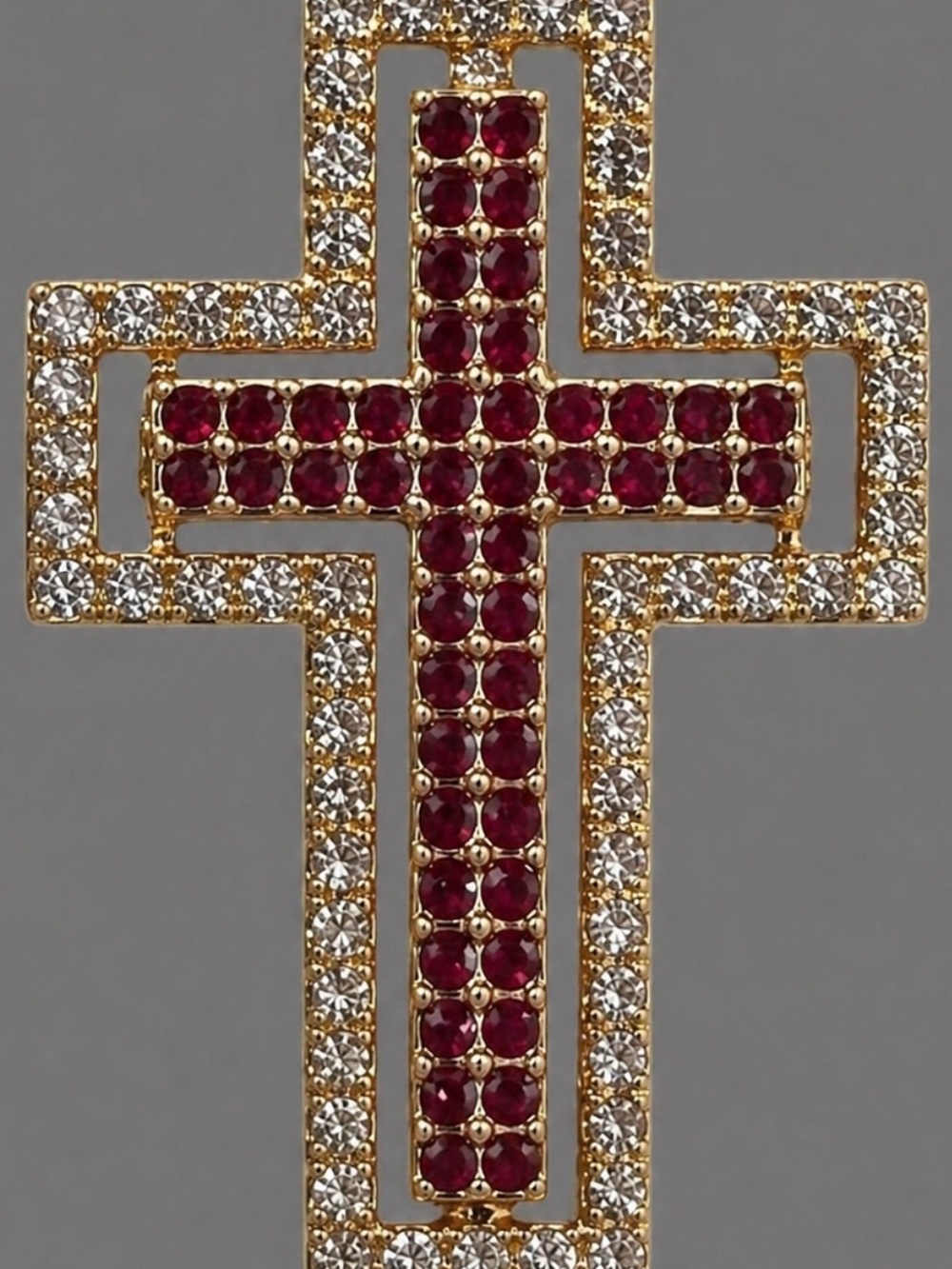 Colorful Rhinestone Cross Keychain - Choose 1 Color - Picture 5 of 7